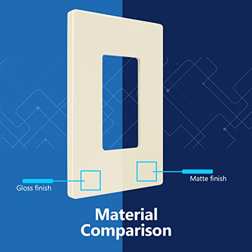 Image of LIDER Decorator Switch Cover, Screwless Wall Plate, Mid-Size 1-Gang 4.88 inch x 3.11 inch, LSWP-31M-LA, UL Listed, Thermoplastic, Matte Light Almond, 1-Pack