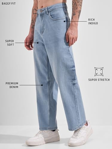 Image of Highlander Men's Straight Relaxed Fit Jeans | Stretchable | Everyday Comfort & Style| Jeans for Man|Premium Cotton Blend