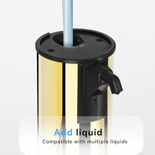 Image of Automatic Soap Dispenser Touchless 11.8oz /350ml Stainless Steel Material | 4-Level Adjustable Dispenser Volume，Battery Powered for Wide Compatibility in Kitchen, Bathroom, Hotel & Office (Gold)