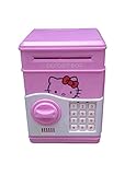 FEENM Updated Code Electronic Piggy Banks Mini ATM Electronic Coin Bank Coin Box for Kids with Electronic Lock & Secret Code to Unlock with Password Great Gift Toy for Children Kids(Pink & White)