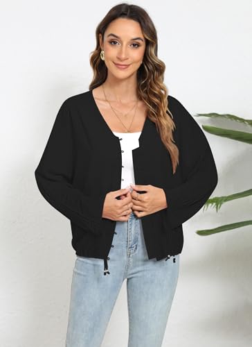 Image of 2025 Womens Chiffon Blouses V Neck 3 /4 Sleeve Tops Oversized Button Down Flowy Shirts Business Casual Outfits