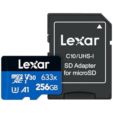MicroSDXC UHS-I Lexar Cartão de memória 633 x 128 GB com adaptador SD