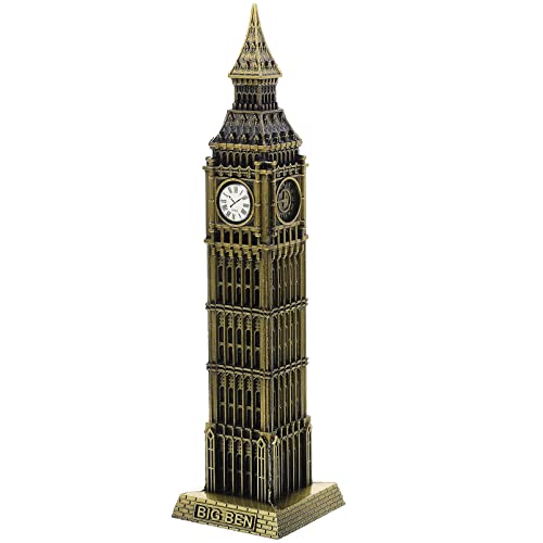 Big Ben Statue：Decorative Metal Big Ben Building Model Figurine Table Decor Home Decoration Architecture Model for Kids and Adults