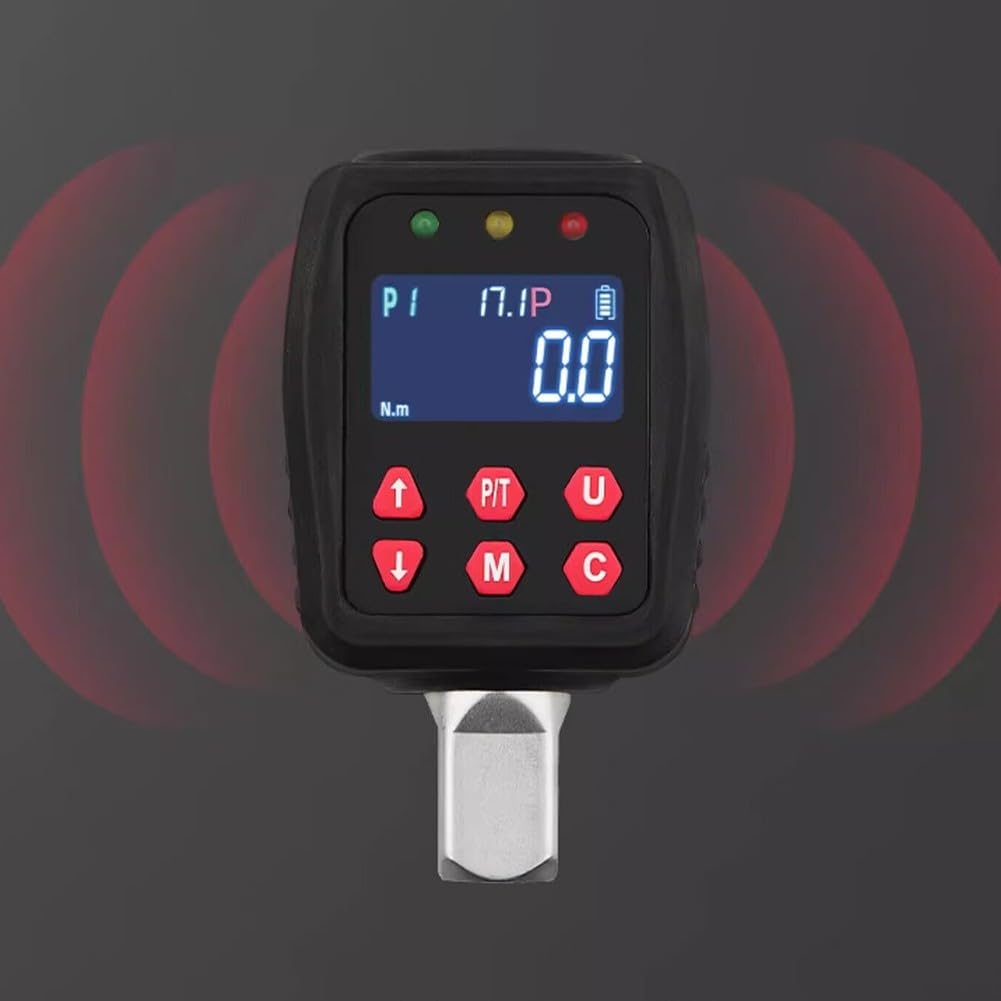 Medidor de par digital con conector de 1/2 pulgada, probador de par electrónico 0-200 Nm, pantalla multiunidad N·m/kgf·cm/lbf·in, pantalla LCD para montaje automotriz y mecánico (30 Nm)