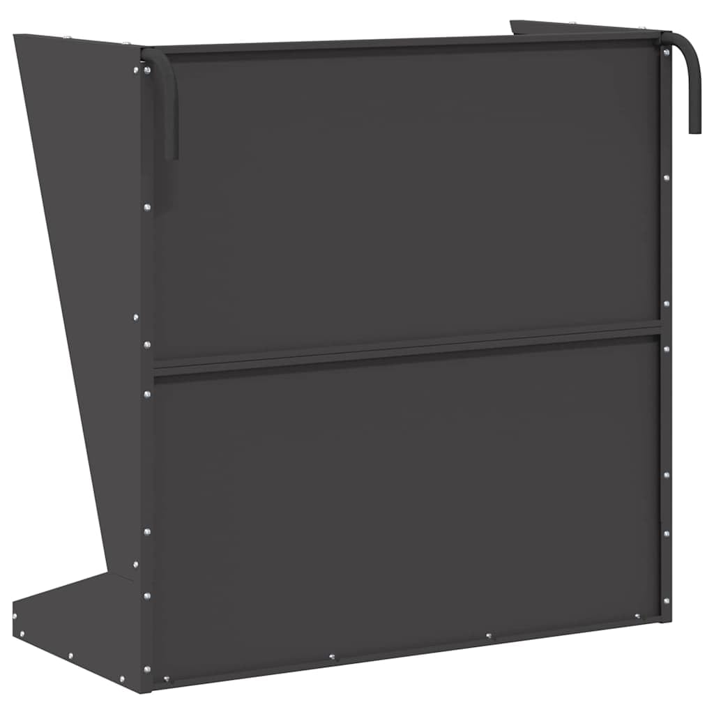 Heu Futterspender aus kaltgewalztem Stahl schwarz 71 x 33 x 70 cm mit 5 kg Kapazität wetterfest für Innen Außenbereich mit Aufhängemechanismus und Tablett ideal für Haustiere und Kleintiere
