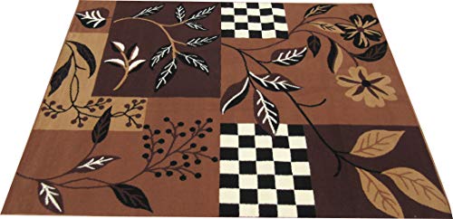 Image of Fine Quality Bedroom & Living Room Rectangular Carpet 6X8 Feet Gold Multi