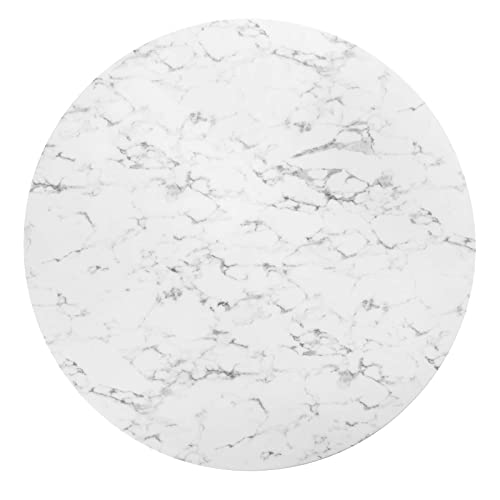 Image of Modway Lippa 60 inch Mid-Century Dining Table with Round Artificial Marble Top in Gold White