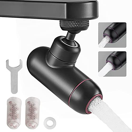 720° Pivotant Mousseur Robinet, Filtre à Eau de Robinet 24 mm Femelle, Accessoire D'extension de Robinet pour Cuisine Salle De Bain (Noir) Cover