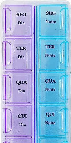 Kit 2 Porta Comprimido Organizador Caixa Medicamento Remédio 2x Dia