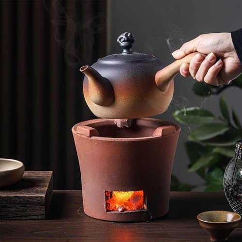 Red Clay Charcoal Stove - Portable Outdoor BBQ Grill for Camping, Picnics & Home Heating, Ideal for Outdoor Cooking & Barbecue Enthusiasts