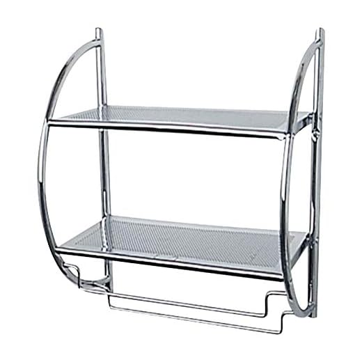 WENKO Exklusiv estantería mural - 2 barras, Acero, 45.5 x 54.5 x 26 cm, Cromo