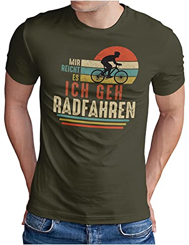 OM3® Mir reicht es ich GEH Radfahren T-Shirt - Herren - Fahrrad Bicycle Cycling - Oliv, M