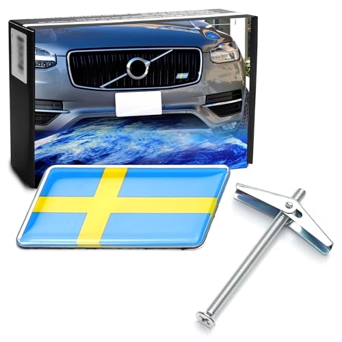 Emblema de la bandera de Suecia para rejilla de coche Volvo y Saab