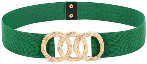 LIMHOO Women's Wide Elastic Waist Belt Fashion Stretchy belt Waistband for Dresses (P19557-Green-M)