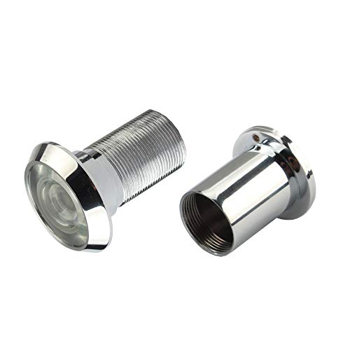 Safety Door Viewer,Solid Brass 220-Degree Door Viewer/Peephole With Heavy Duty Rotating Privacy Cover Doors, Durable Door Viewer For Home Office Hotel (Chrome) 22Mm #TOP4