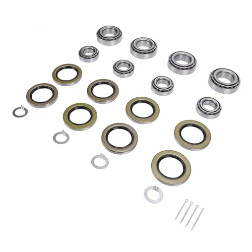 4 Sets Trailer Hub Kit, 6000 to 7000lb Steel Alloy Trailer Axle Hub Bearings Kit with Cotter Pins and Grease Seals