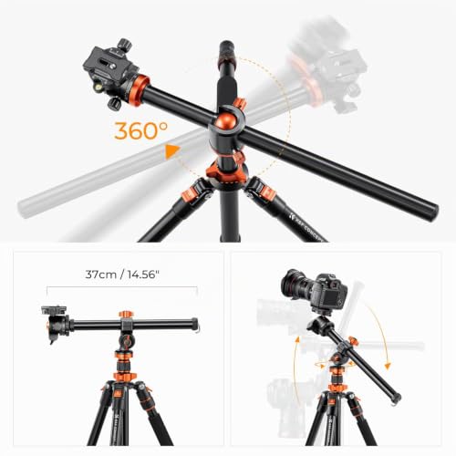 Miniatura 3 de K F Concept Trípode De Cámara,200cm Trípode Video Profesional Aluminio Con Monopié, Trípode Fotografía Con Columna Central Con 360 Rótula De Bola Y Placa De Liberación Para Cámara Dslr K234a7 S210