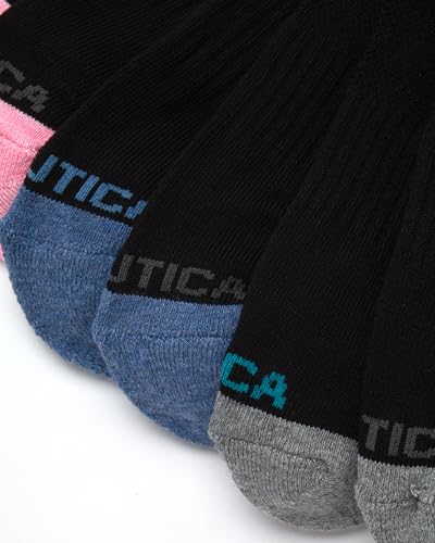 Image of Nautica Womens No Show Socks Moisture Wicking Athletic Low Cut Socks 6 Pack | Moisture Wicking Dri-Motion Fabric, Cushioned Key Areas, Banded Arch Support, No Show Low Cut, Shoe Size 4-10