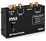 Pyle Phono Preamp for Turntable, Hi-Fi Compact Stereo Preamplifier with RIAA EQ, RCA & 3.5mm Output, Makes Vinyl Sound Better, Low Noise, MM Magnetic Cartridge Compatible for Improved Listening