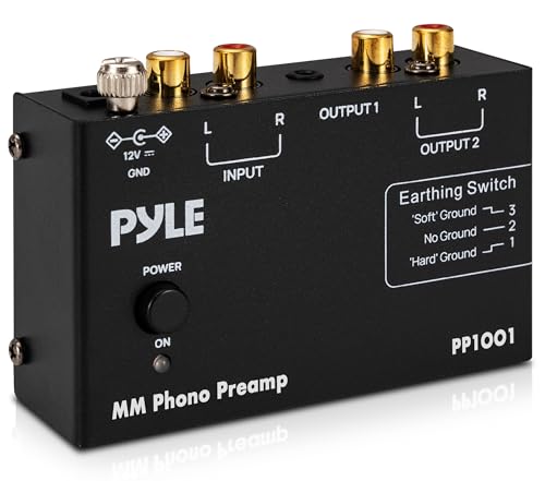 Pyle Phono Preamp for Turntable, Hi-Fi Compact Stereo Preamp