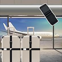 Luggage Straps for Suitcases, TSA Approved Travel Belt with Cross-Buckle（Black）