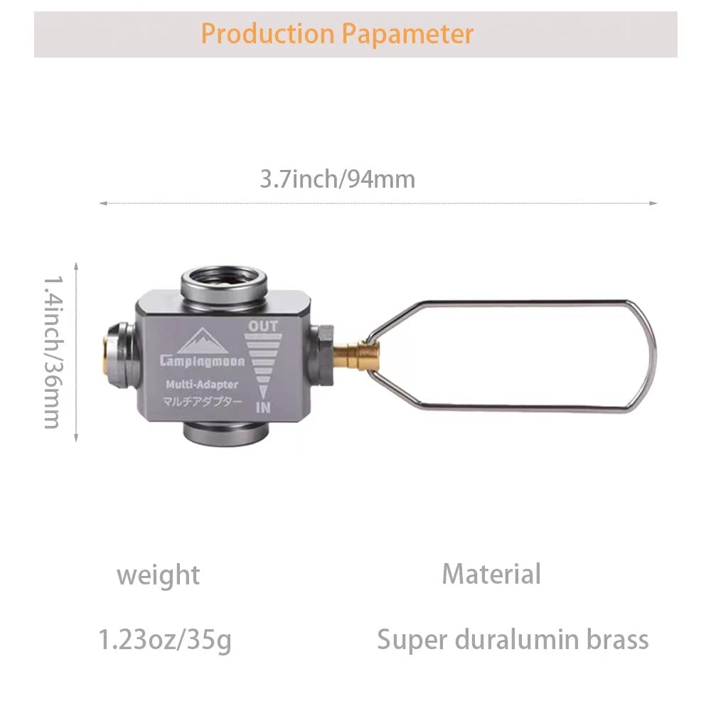 Campingmoon Adaptateur propane vers butane, adaptateur de réservoir de gaz portable pour l'extérieur, levier de vitesse de bidon, soupape de purge de bidon de camping (2 x Z11+Z15)