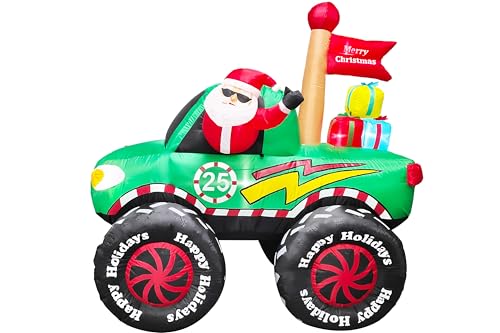 Père Noël gonflable extérieur 1,8 m éclairé décor de vacances géant - 2
