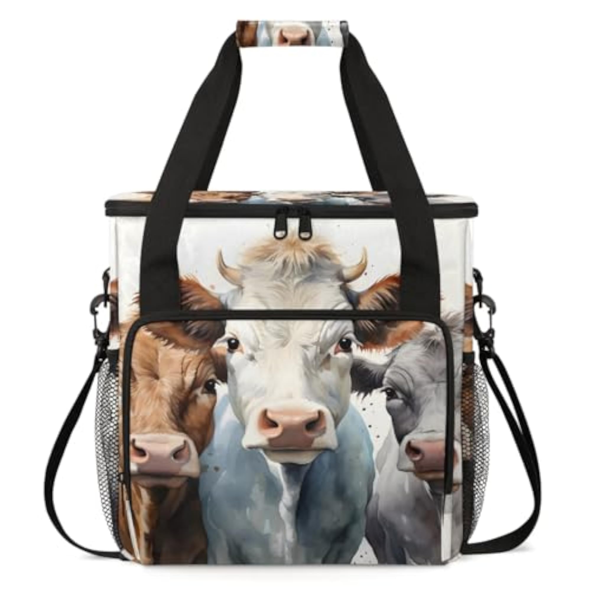 Cow Animals Coffee Maker Carrying Bag, Insulated Tote