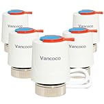 VANCOCO 5Pcs Underfloor Heating Actuator 230V M30x1.5 NC (Normally Closed) | IP54 Thermal Actuator for Underfloor Heating & Manifolds - 5-Minute Installation