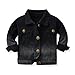 Betadog Kids Boys Autumn Leisure Jean Jacket Toddler Boys Fashion Long Sleeve Button Down Denim Coat (Black, 0-6 Months)