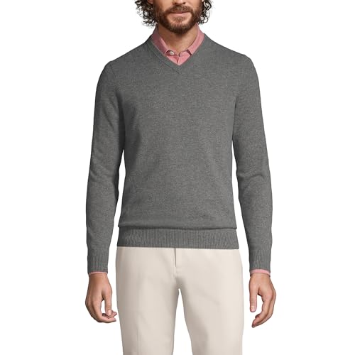 Image of Lands' End Men's Fine Gauge Cashmere V-Neck Sweater