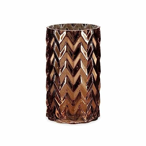 Gift Decor Jarrón Tallado Espiga Cobre Cristal 11,3 x 19,5 x 11,3 cm (6 Unidades)