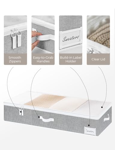 StorageWorks-5-Inch-Low-Profile-Under-Bed-Storage-Containers-with-Clear-Lid-Reinforced-Structure-Resists-Sagging-Handles-Label-Holder-Foldable-Stackable-Closet-Storage-for-Clothes-Blankets-Toys