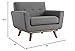 Modway Engage Mid-Century Modern Upholstered Fabric Accent Arm Lounge Chair, Wood in Gray, Armchair