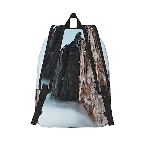 Sac à dos en toile BONDIJ Towering Mountain noir petit format unisexe léger