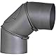 FIREFIX RD150/B Ofenrohrbogen aus 2 mm starken Stahl (Rauchrohr) in 150 mm Durchmesser, für Kaminöfen und Feuerstellen, Senotherm, dunkelgrau, 0-90 Grad verstellbar, mit Reinigungstür, Schwarz