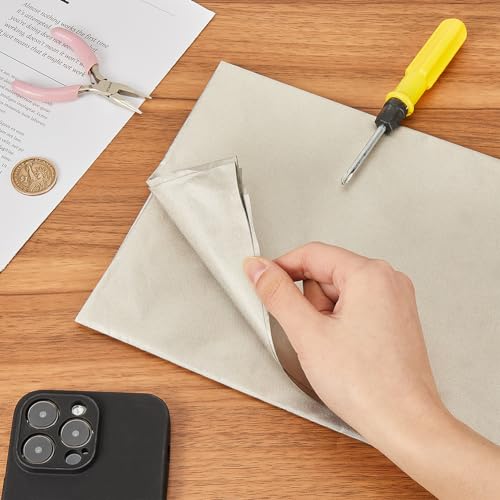 GORGECRAFT 101 x 110 cm EMF-Schutzgewebe Faraday-Gewebe Polyester EMI RF Und RFID-Abschirmung Kupfergewebe Faraday-Käfigschutz DIY-Gehäuse Kabellose Abschirmung Für WLAN-Zellen RFID-Schutz