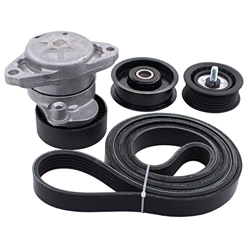 MOTOKU Engine Drive Belt Tensioner and Idler Pulley Serpentine Belt kit for Mercedes C280 C300 C350 CL550 CLK350 CLK550 CLS550 E350 E550 G550 GL450 GL550 GLK350 ML350 ML550 S550 M272 M273 V6 V8 Engine