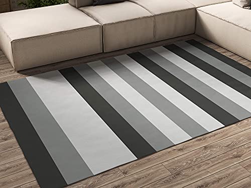 Oedim Alfombra Rayas Gris para Habitaciones PVC | 95 x 200 cm | Moqueta PVC | Suelo vinílico | Decoración del Hogar | Suelo Sintasol | Suelo de Protección |