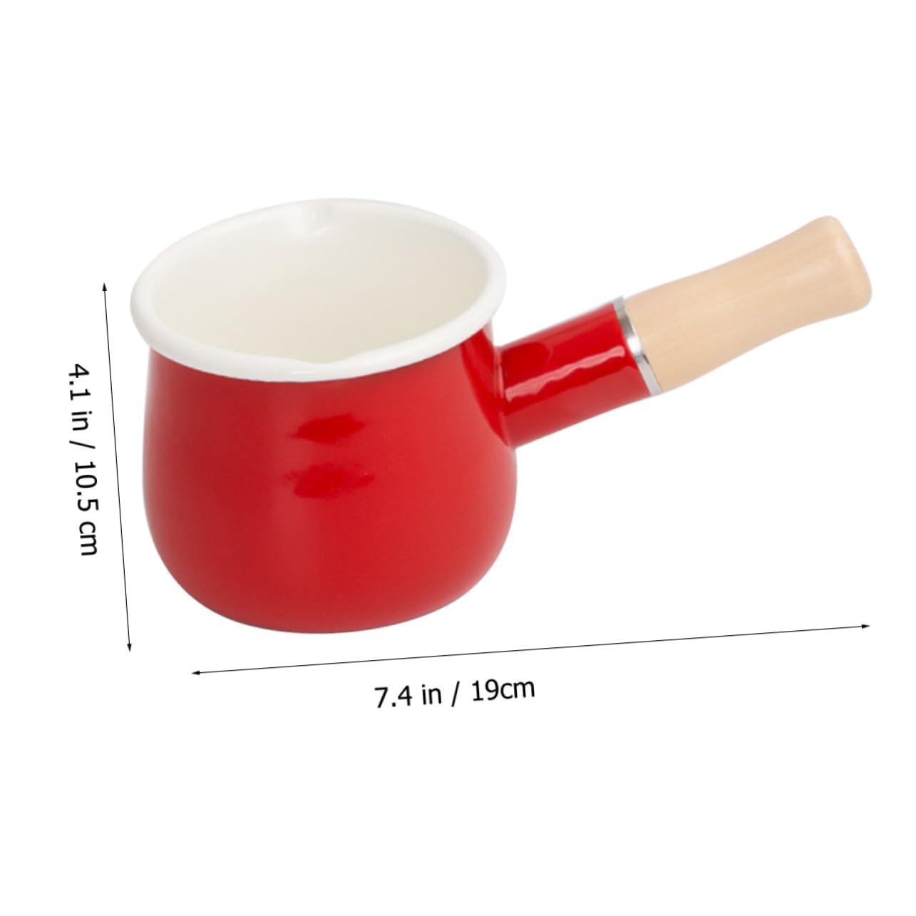 Unomor Enamel Pan -scald Butter Warmer Comfortable Handle Lightweight Pot for Even Heating for Cooking for Home Use Easy to Clean