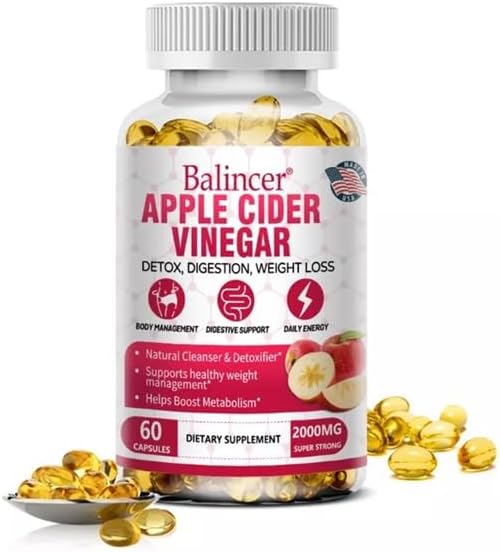 Appelciderazijn 2000 mg (120 capsules) met groene thee, magnesium, gewichtsverlies, dieet, vetverbrander