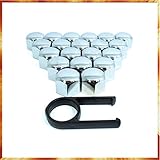 Chrom Kunststoff Easy Link 20 Stücke Auto Kappen Abdeckungen 17mm Chrom Kunststoff Radmuttern Radschrauben