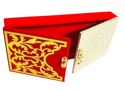 Image of SHAKTISM Decorative Cash Box, Shagun, Jewellery Money Envelop Wedding, Gift, Bangel Box (Pack of 1Pc) (Red) - MDF, Chanderi Fabric
