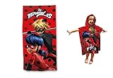  kidparadise Miraculous – Toalla de Playa + Poncho con Capucha Ladybug