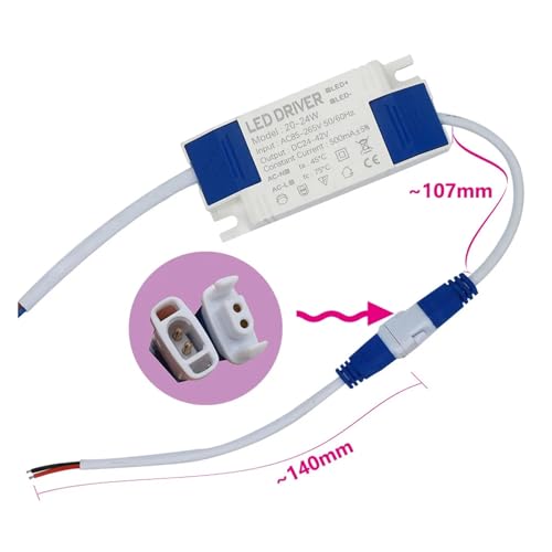 Controlador LED 20-24W 500mA transformador de corriente constante para panel 5