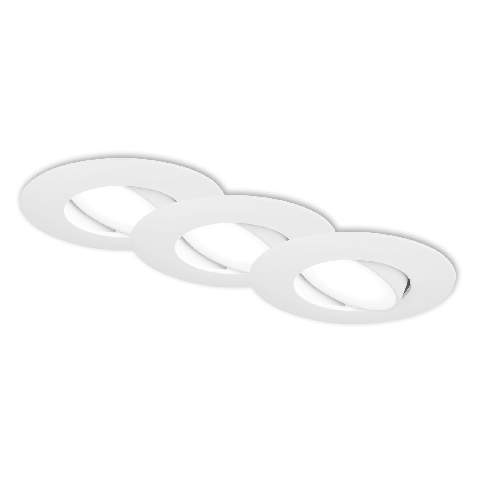 BRILONER - Juego de 3 Focos LED Empotrables 230V, Focos LED para Baño IP65, Focos de Techo Regulables continuamente, Focos LED, Focos de Techo, Lámpara de Baño, Blanco, 90x45 mm (Pxh)