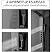 BWE Black Shower Tower Multifunction Shower Panel System Stainless Steel Panel with Handheld Wand Rainfall Shower Head Wall Mount Shower Column
