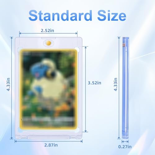 30ct Magnetic Card Holder, 35pt One Card Holder Touch for Trading Cards, U-V Protection Magnetic Card Case for Baseball Cards, Card Protectors Hard Plastic, Display Case for Game Cards, Sports Cards