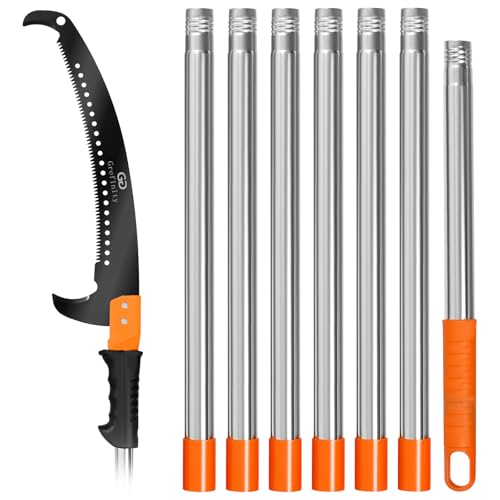 Image of Grefinity Manual Pole Saw for Tree Trimming, 10 FT/3.2M Pruning Saw with 8-Section Stainless Steel Handle, Sharp Steel Blade, Easy to Carry and Extendable Design for Garden & Tree Maintenance