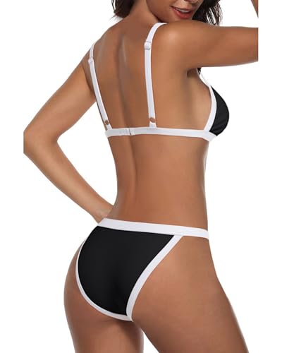 Image of Tempt Me Women Triangle Bikini Sets Halter Two Piece Sexy Swimsuit String Tie Side Bathing Suit